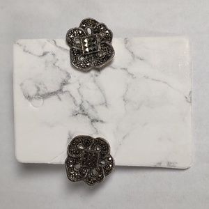 JUDITH JACK 925 Silver Marcasite Earrings